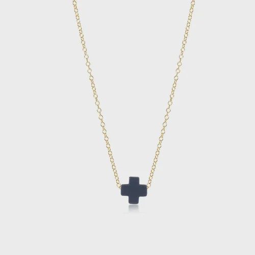 16" Gold Sig+ Navy Necklace