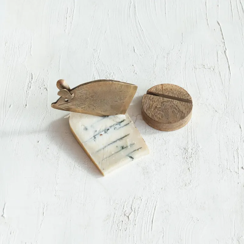 Metal Cheese Knife with Base-Mouse