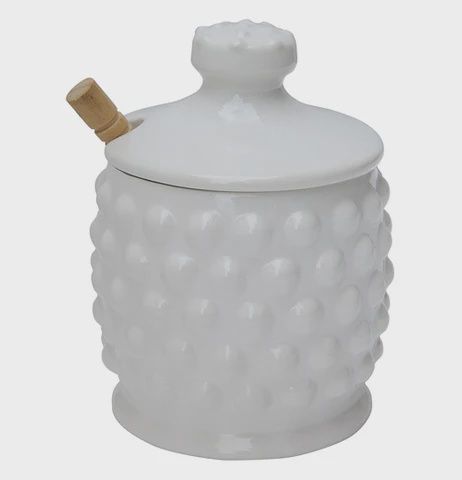 Hobnail Honey Jar with Honey Dipper