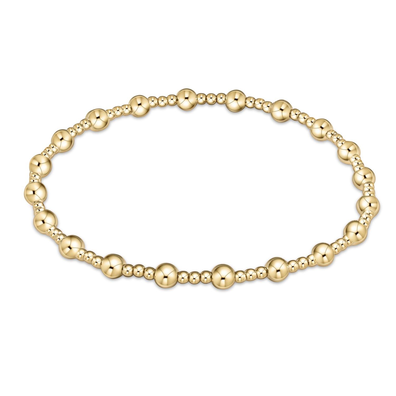 Extends - Classic Sincerity Pattern 4mm Bead Bracelet Gold