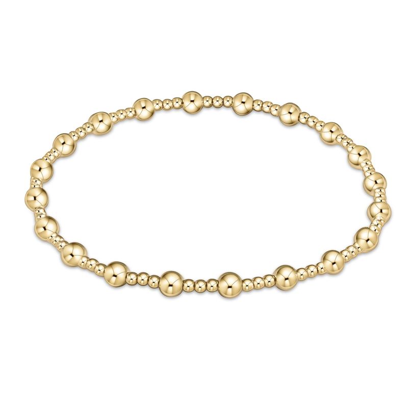 Extends - Classic Sincerity Pattern 4mm Bead Bracelet Gold
