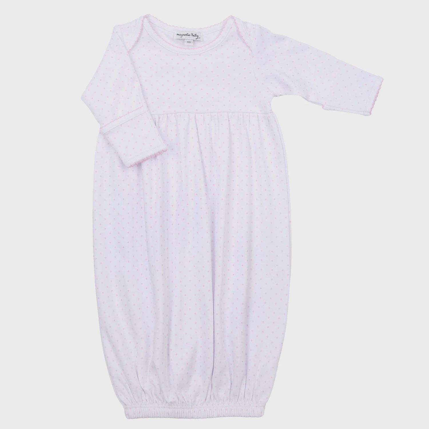 Mini Dots Gather Gown - Pink