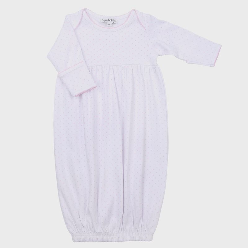 Mini Dots Gather Gown - Pink