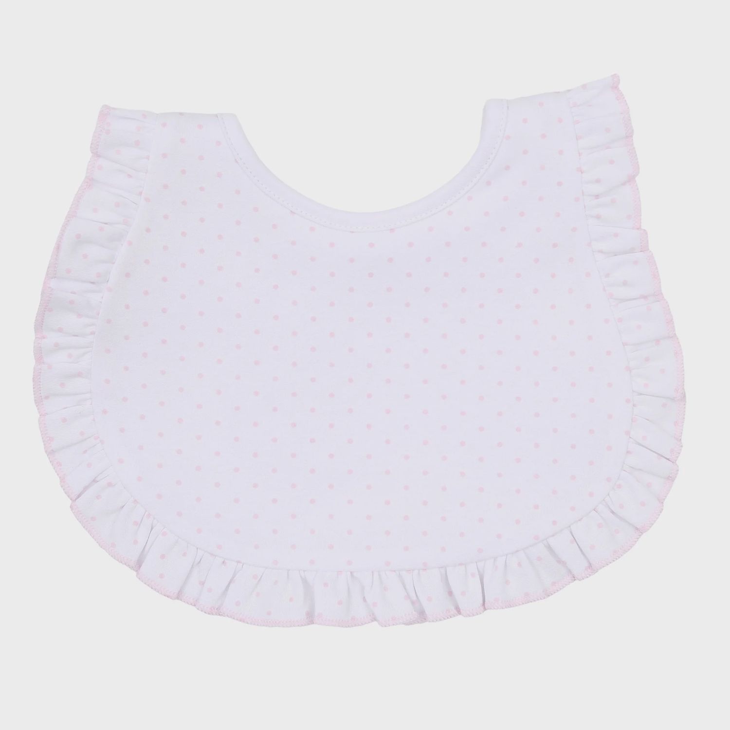 Mini Dots Ruffle Bib-Pink