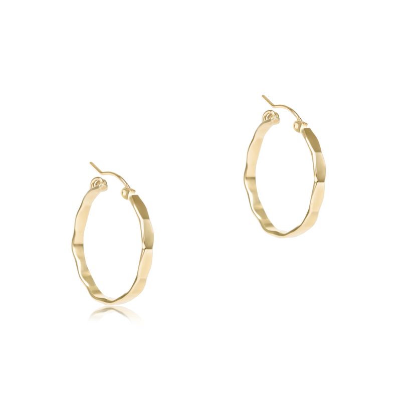Scalloped Round Gold 1.25" Hoop