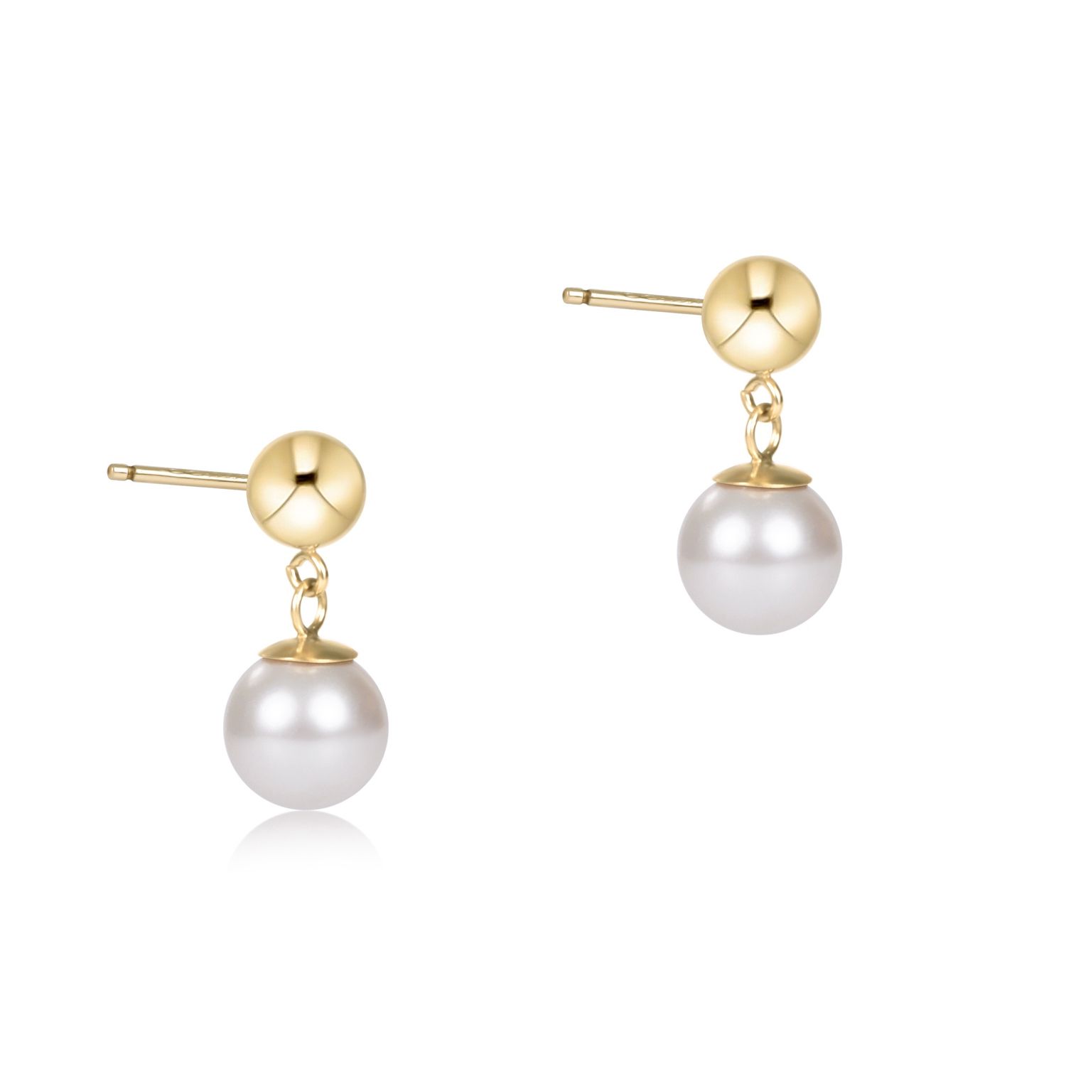 8mm Ball Drop Stud, Color: Pearl