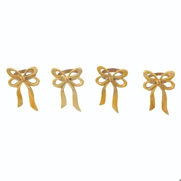 Brass Bow Shaped Napkin Rings