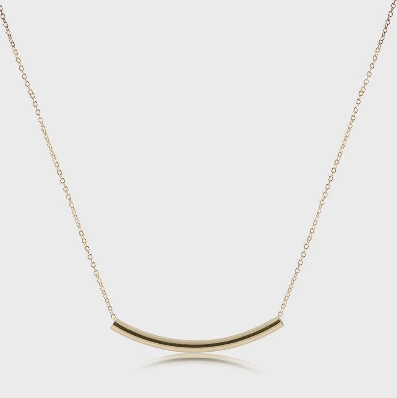 16" Necklace Gold-Bliss Bar Smooth