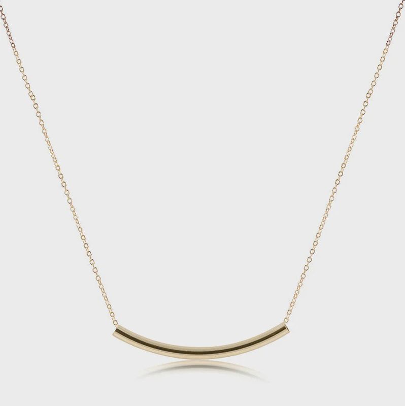 16" Necklace Gold-Bliss Bar Smooth