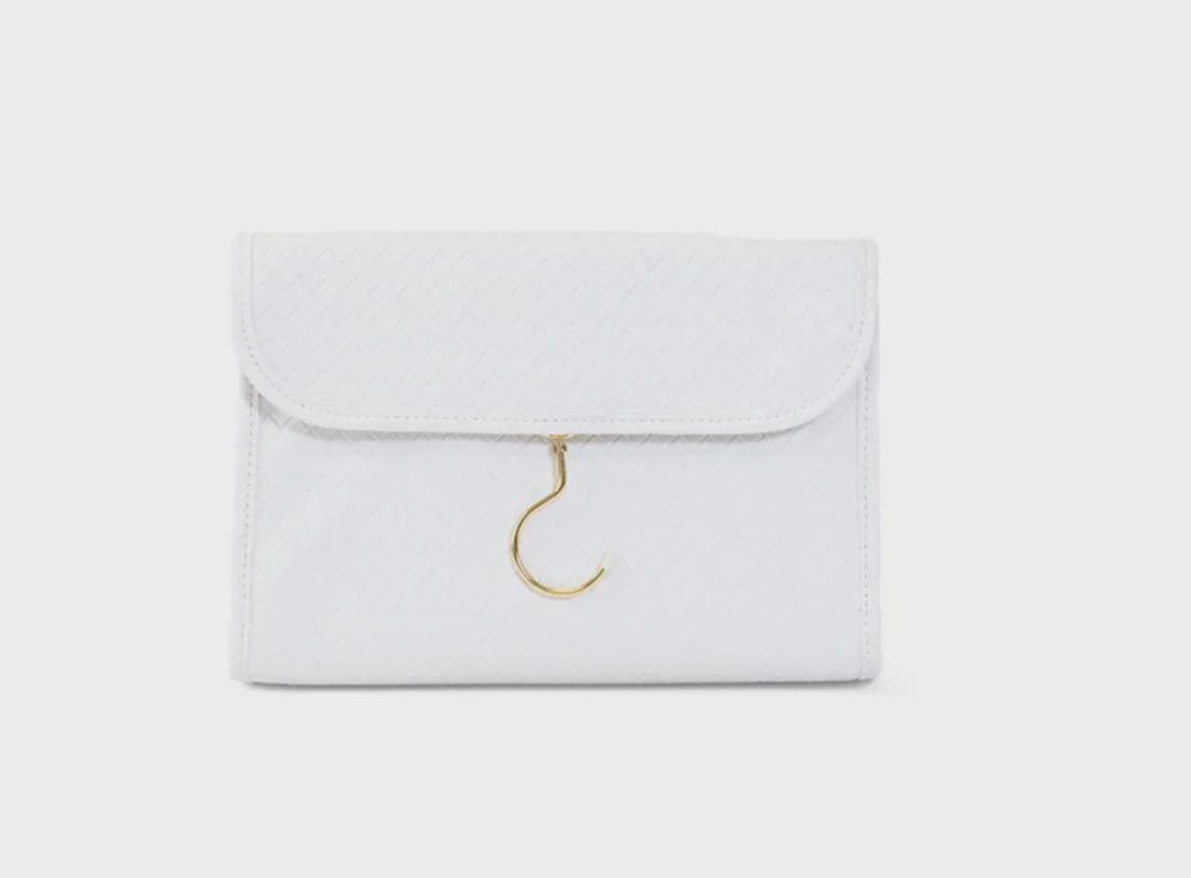 LUXE Hanging Toiletry  Case-Woven Blanc