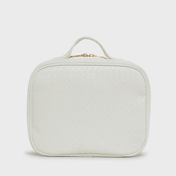 LUXE Travel 2 Cosmetic Toiletry Case-Woven Blanc
