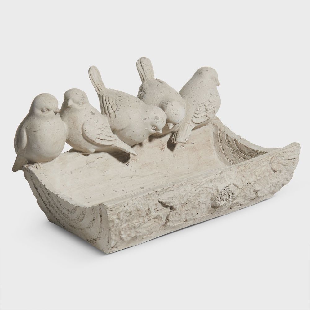 Concrete Look Bird Bath 10.75"