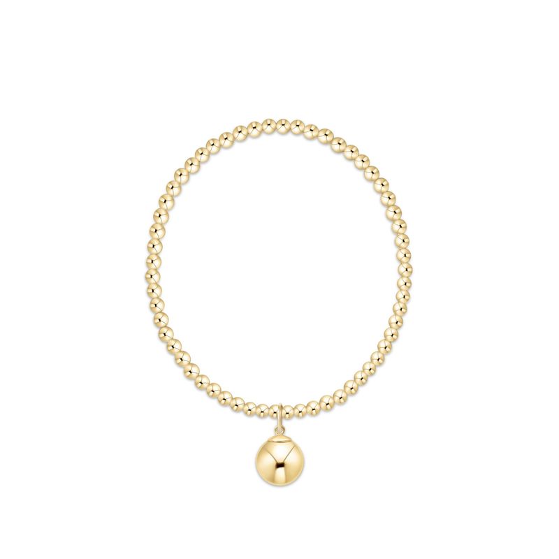 Extends Classic Gold 3mm Bracelet - Classic Gold 10mm Charm