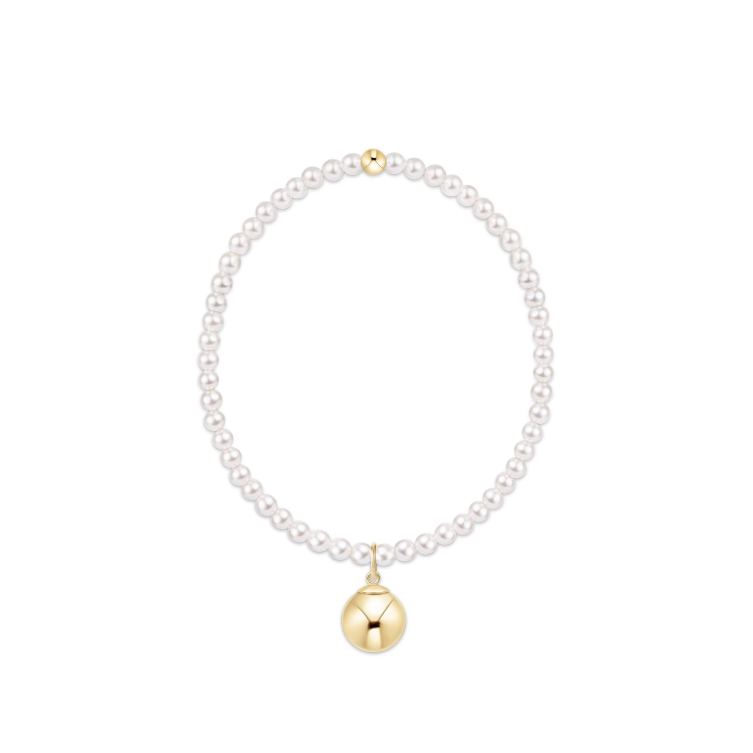Extends Classic Pearl 3mm Bracelet - Classic Gold 10mm Charm