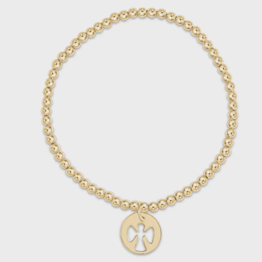 Extends Classic Gold 3mm Bracelet-Guardian Angel Disc