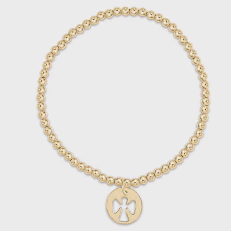 Extends Classic Gold 3mm Bracelet-Guardian Angel Disc