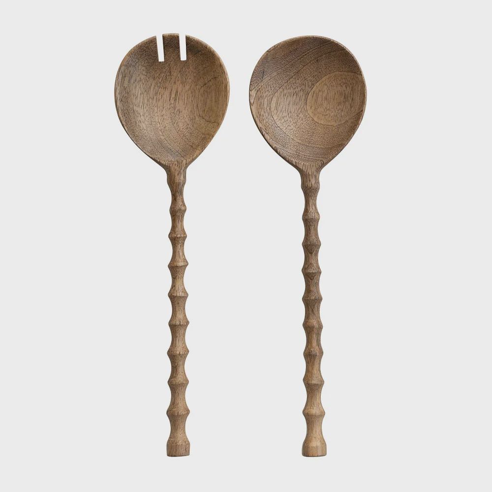Mango and Wood Salad Servers