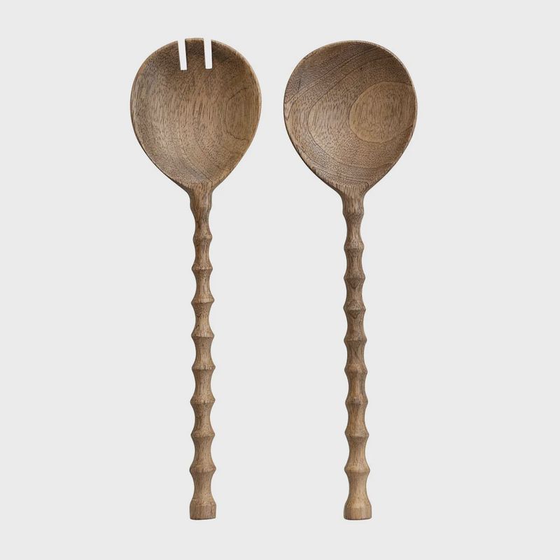 Mango and Wood Salad Servers