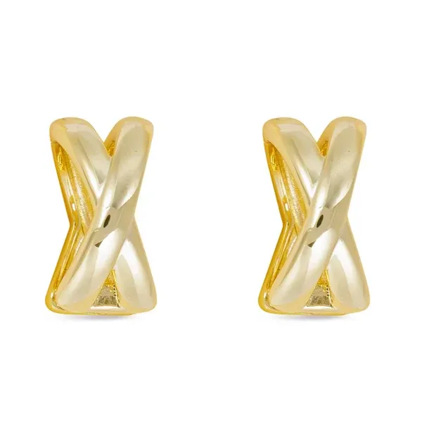 Polished Crisscross Hoop Earrings