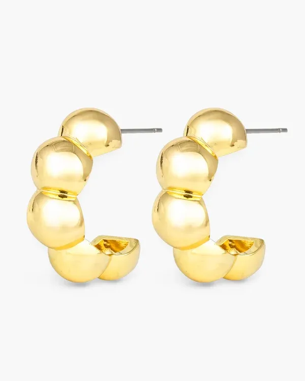 Jacqueline Polished Bubble Hoop - Gold