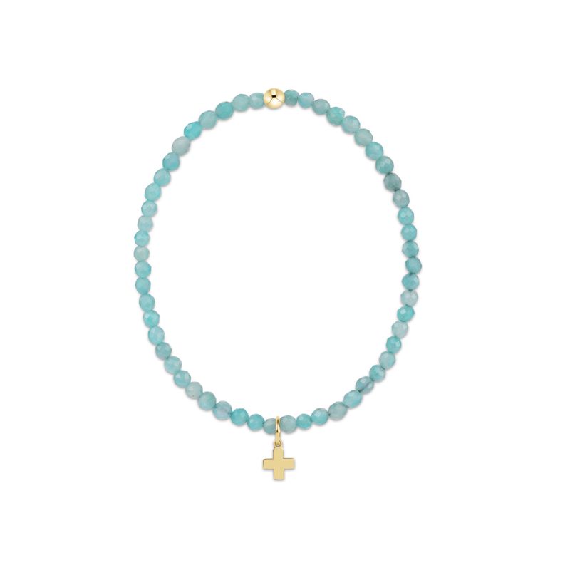 Classic 3mm Bracelet-Signature Cross Gold Charm