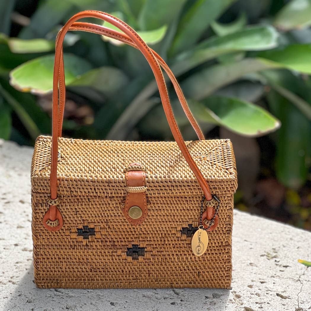 Diamond Pattern Ata Box Handbag