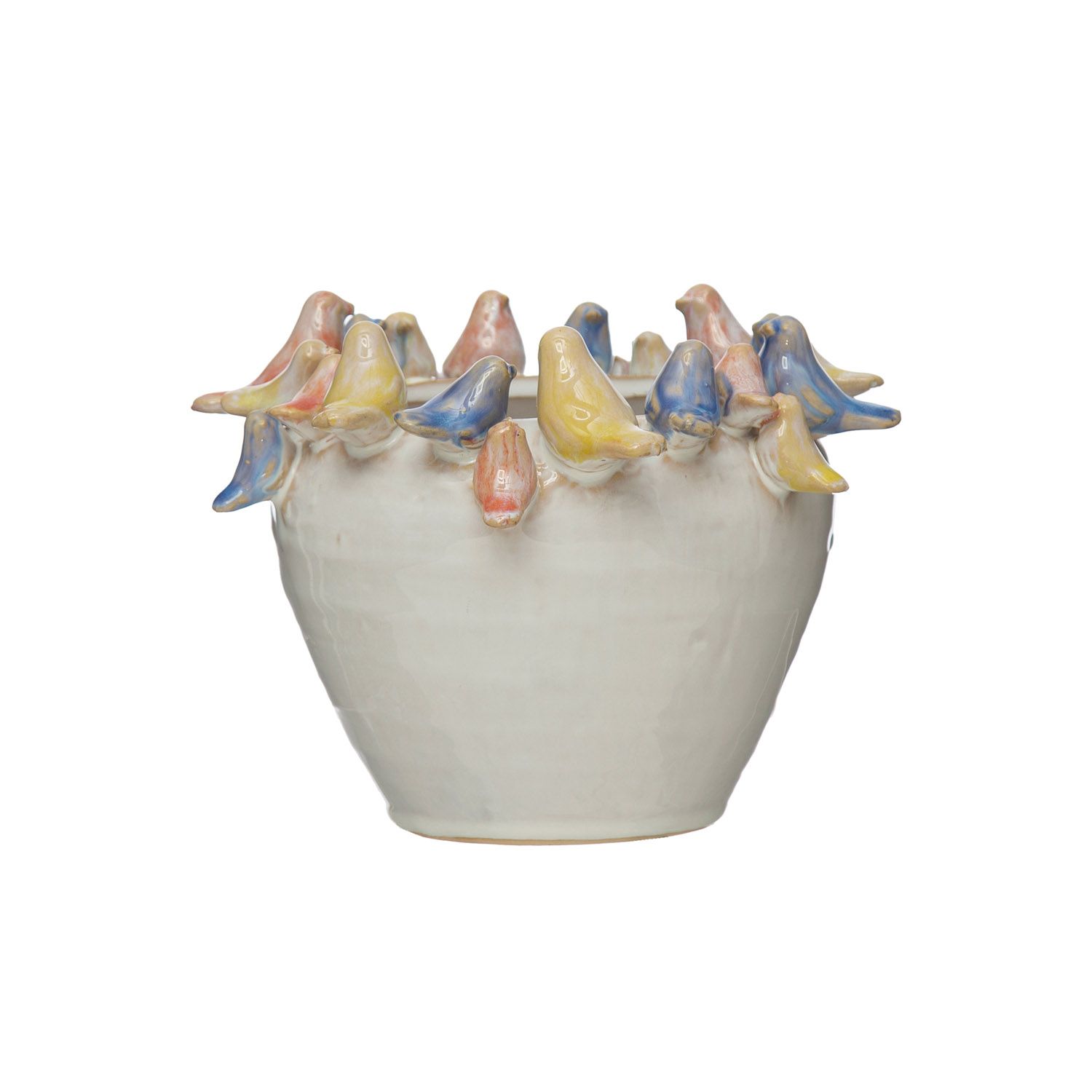 5" Birds on Rim Planter