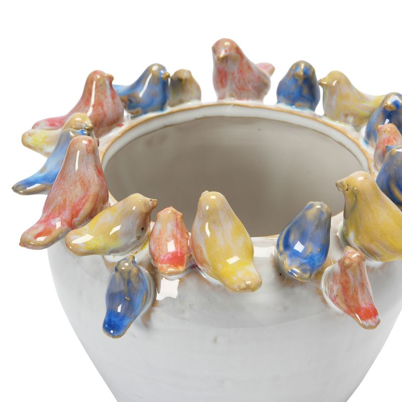 5" Birds on Rim Planter