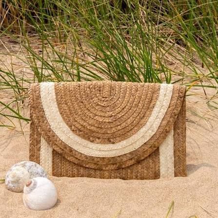 Clutch-Natural with Ivory Trim