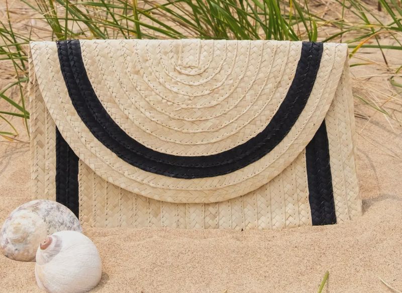 Clutch-Ivory with Black Trim