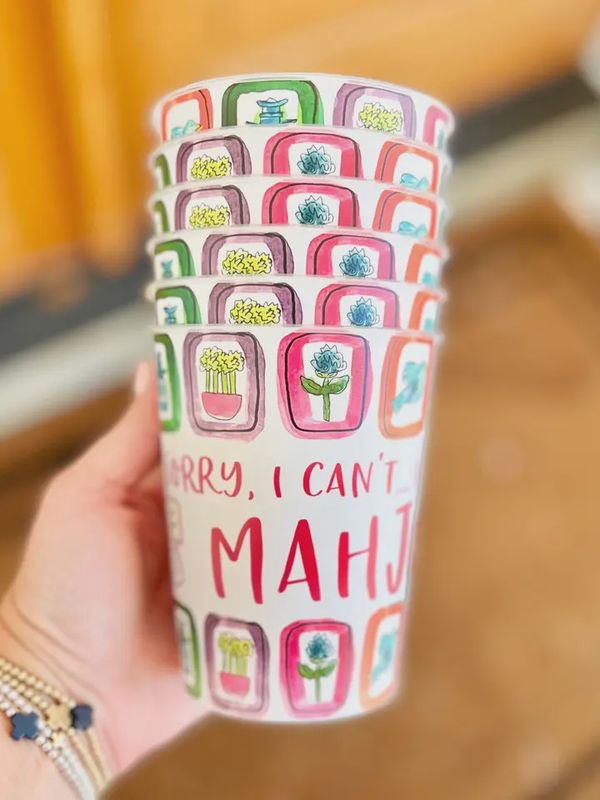 Mahjong Reusable Party Cups-S/4