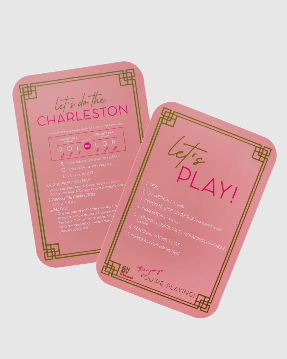Mahjong Shufflers - 9 Designs Available, Color: Coral