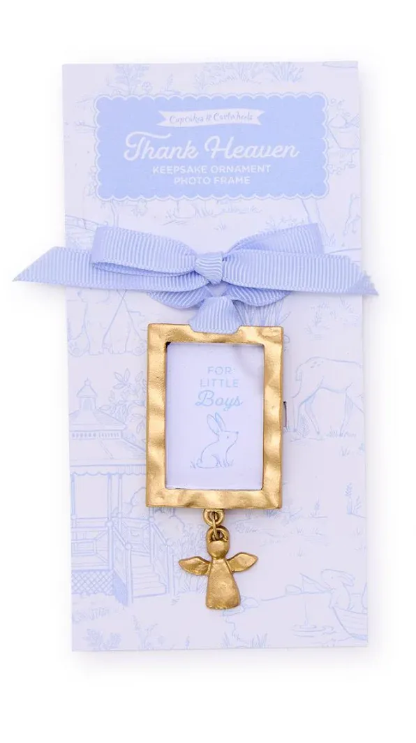 Ornament Photo Frame with Angel Charm, Color: Baby Blue