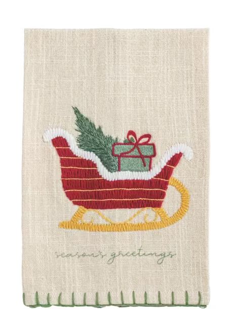 Sled Embroidered Towel