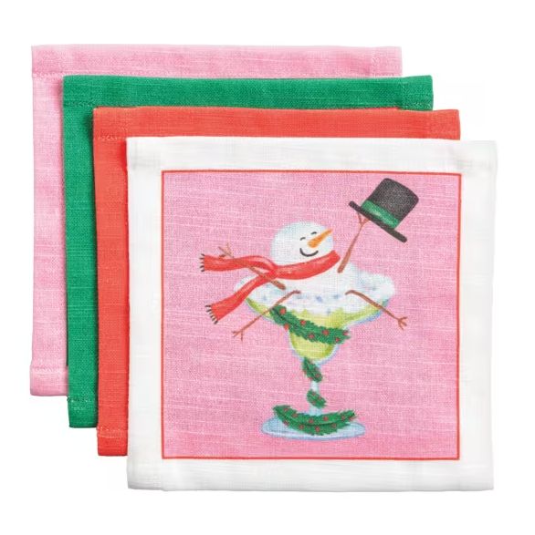 Snowman Set Cocktail Napkin
