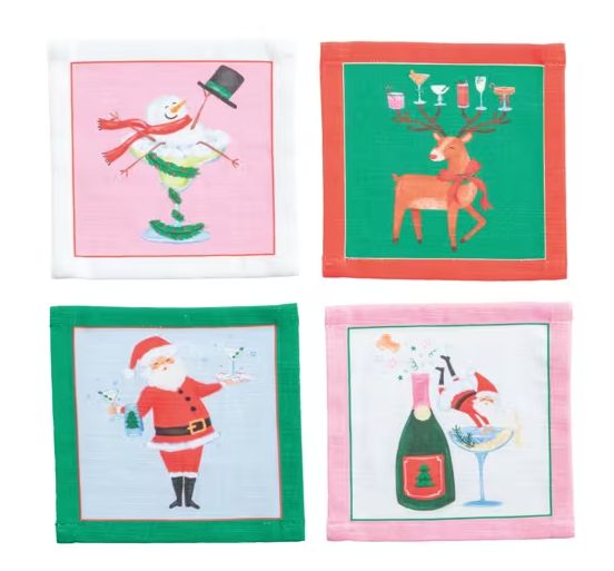 Snowman Set Cocktail Napkin