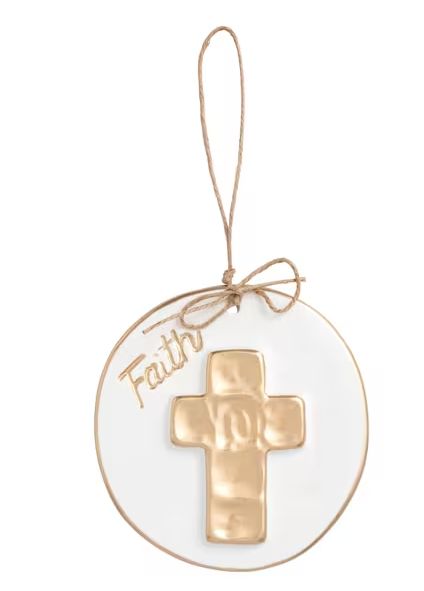 Cross Gold Disc Ornament