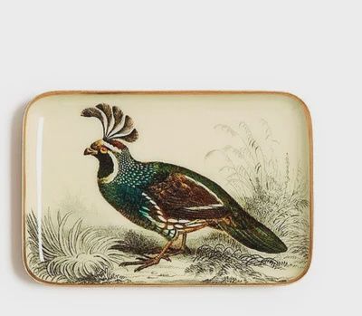 Pheasant Metal Trays, Size: Small Gray