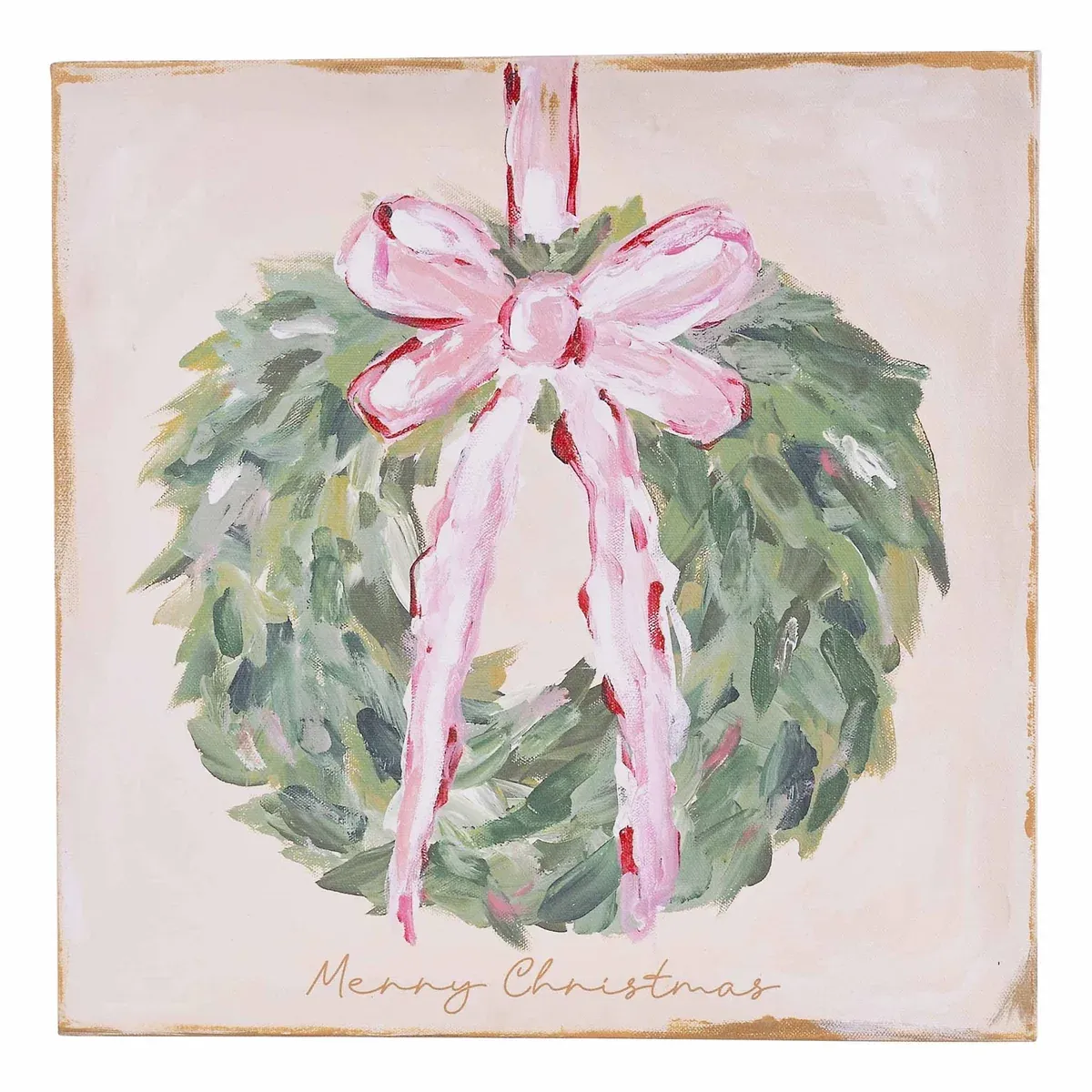 Merry Christmas Wreath Canvas