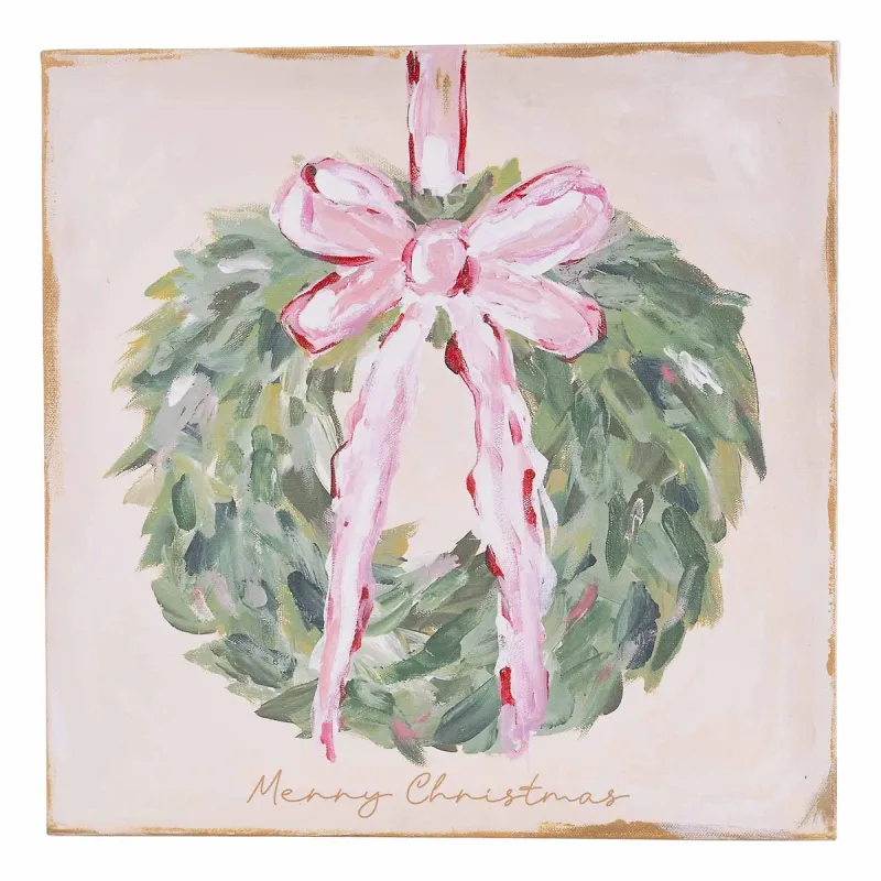 Merry Christmas Wreath Canvas