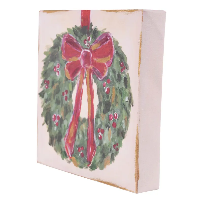 Red Bow Wreath Canvas
