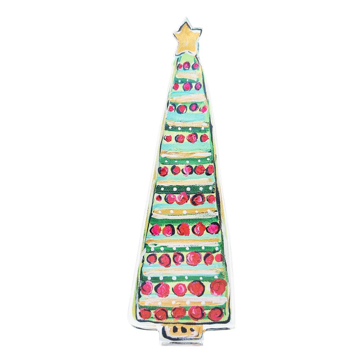 Bright Gold and Green Christmas Tree Acrylic