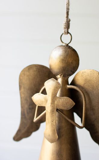 Antique Brass Angel Door Hanger