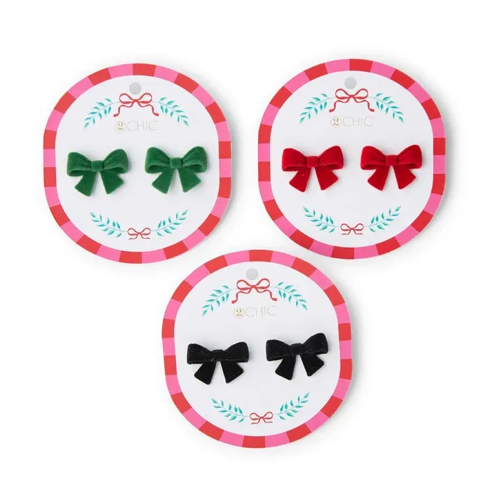 Velvet Bow Earrings-Asst.