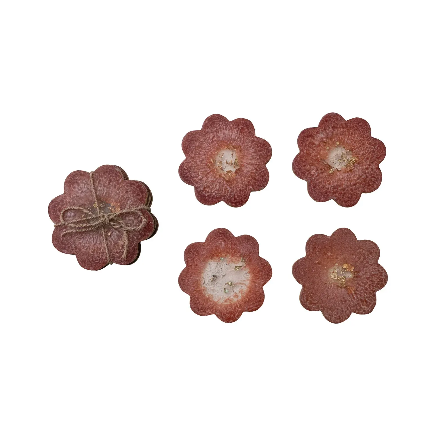 Flower Shaped Coasters with Gold Foil