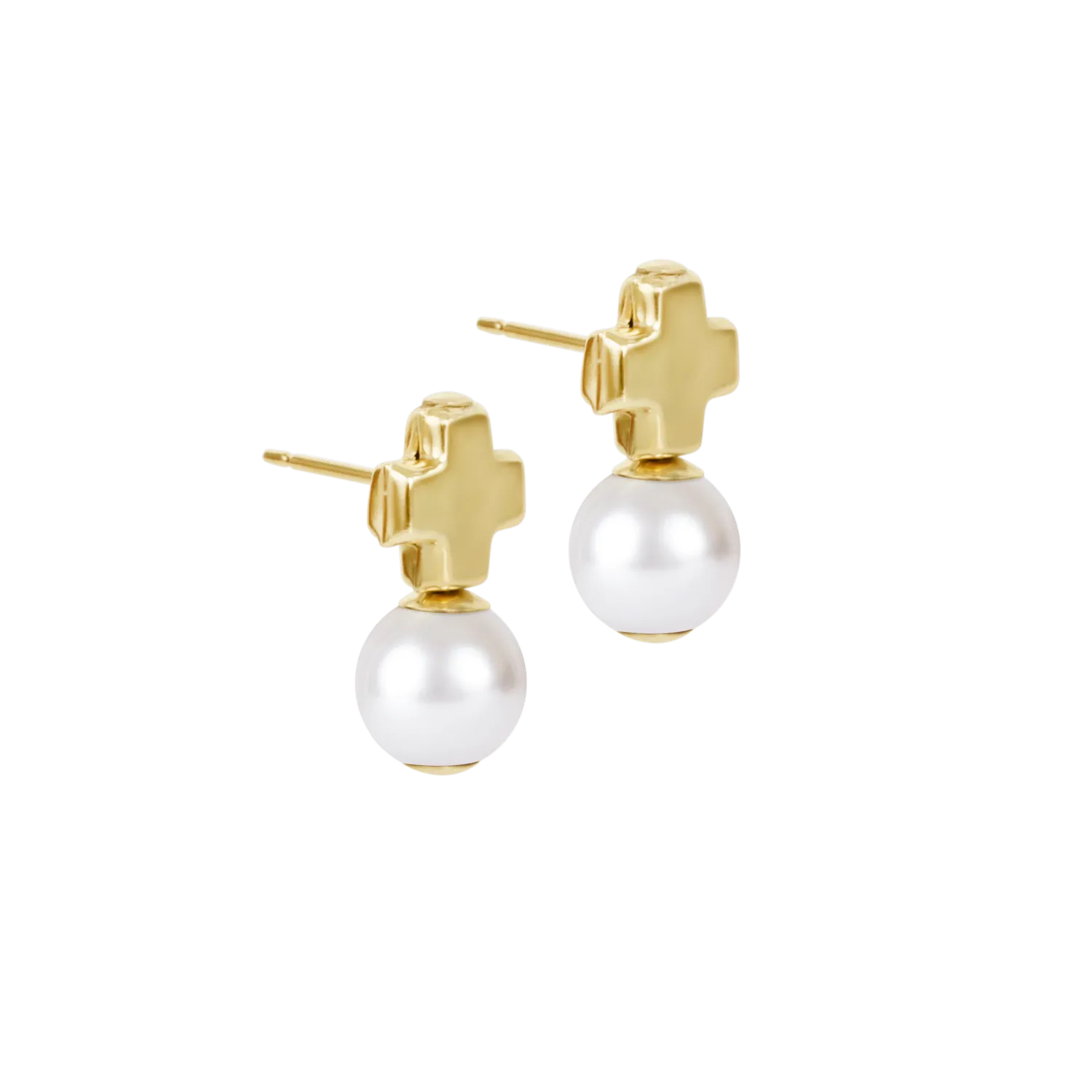 Sig+ Small Gold Stud-Pearl