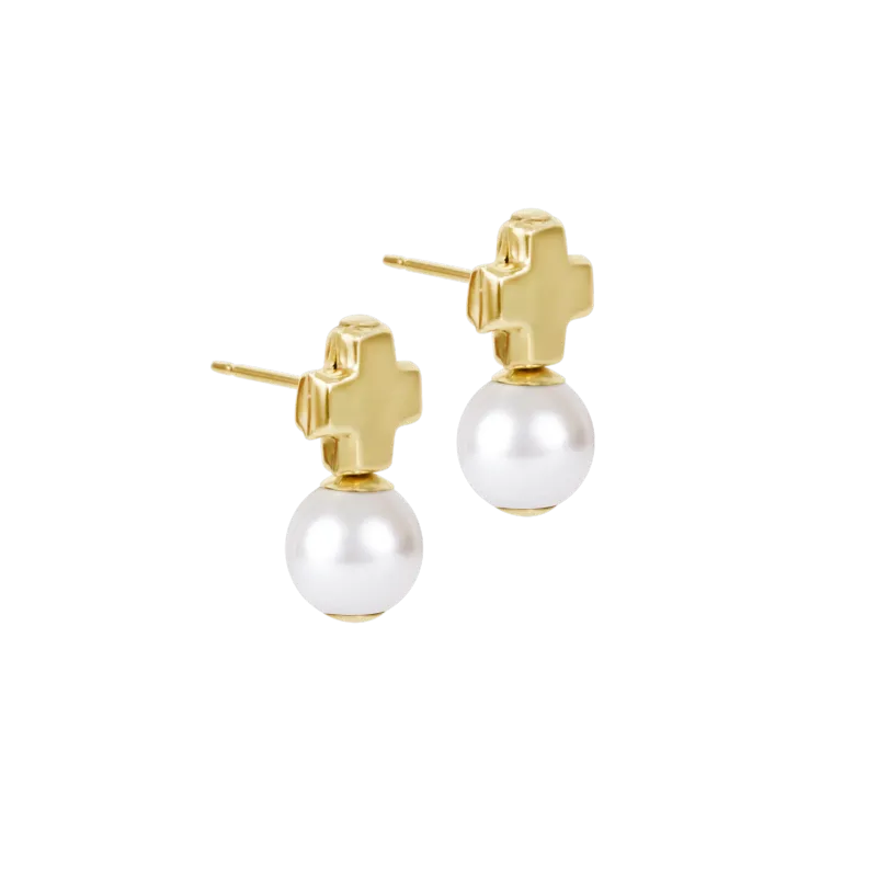 Sig+ Small Gold Stud-Pearl