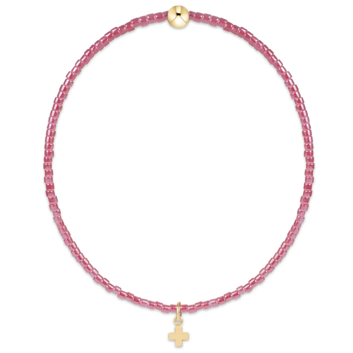 Hope Classic Signature Cross Small Gold Charm-F/W 26, Color: Pink Chapagne