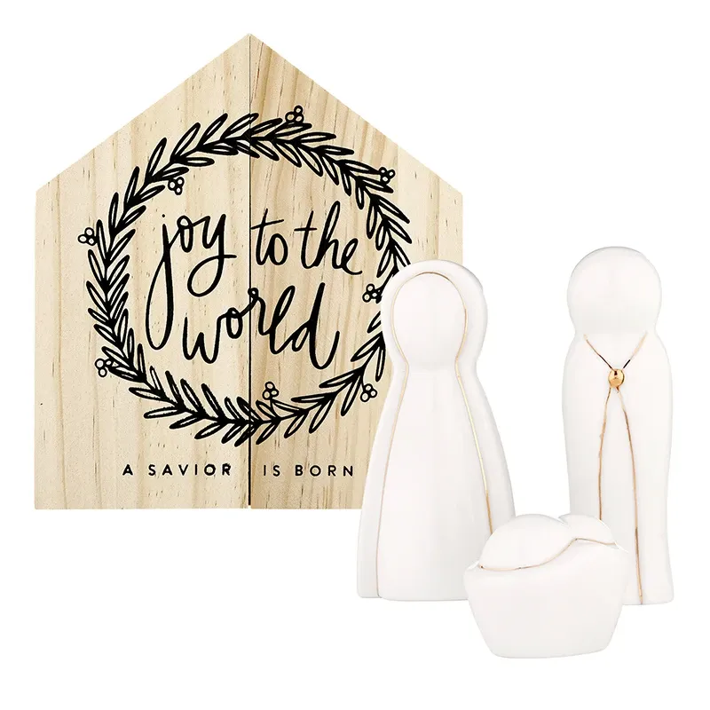 Ceramic Holy Family Figurines in Box