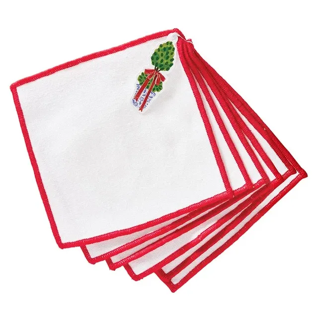 Overlocked Napkin S/6-Red